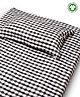 Theoni 100% Organic Cotton 220 TC Checks Fitted Single Bedsheet Watercolour Plaid - Black