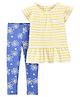 Carter's 2-Piece Daisy Jersey Tee & Legging Set - Yellow Blue
