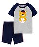 Carter's 2-Piece Leopard Basketball Tee & Shorts Set - Navy Blue