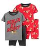 Carter's 4-Piece Ninja 100% Snug Fit Cotton PJs - Red Grey