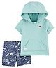 Carter's  2-Piece Hooded Tee & Short Set - Blue
