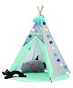 POLKA TOTS Portable Teepee Tents with Non-Slip Padded Mat Play Tent - Green Polka