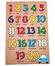 FunBlast Wooden Number Knobs Board Puzzle Multicolor - 20 Pieces