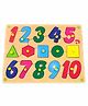 FunBlast Wooden Number & Shape Knobs Board Puzzle Multicolor - 15 Pieces