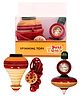 Desi Toys Wooden Spinning & Windup Tops Set of 2 - Multicolour