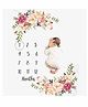 Elementary Milestone Multicolor Bedsheet for New Born Baby Photo Shoot - Floral Print