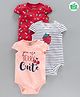 Babyoye Half Sleeves Bodysuits Pack Of 3 - Red