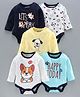 Babyoye Full Sleeves Cotton Onesies Pack of 5 - Yellow Blue