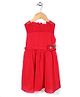 Little Coogie Dress With Diamond Flower  Applique - Red