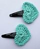 Woonie Heart Design Handmade Hair Clip - Light Green