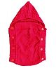 Woonie Solid Colour Machine Knit Hooded Sleeping Bag - Red