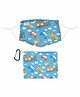 Stephen Joseph 4 Layer Adjustable Mask with Zipper Pouch Transportation Design - Blue