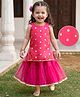 Babyoye Sleeveless Kurta with Danglers & Lehenga Set - Pink