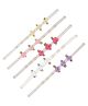 Funkrafts  Pack of 5 Small Rose Flower With Pearl  Headbands - Multicolor