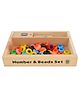 Skillofun Wooden Number & Bead Set | Lacing Activity for Kids | Educational Counting, Sorting & Matching Game| Wooden Toys | Montessori Toys for 3 Year Old | Beads for Kids Activities