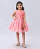 Babyhug Sleeveless Rosette  Party Frock Floral Corsage - Peach