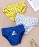 Babyhug Antibacterial Cotton Brief Rocket Print  Pack of 3 - Grey Navy Blue Yellow