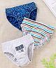 Babyhug Cotton Anti-Bacterial Briefs Pack of 3 - Blue Grey
