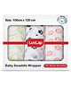 LuvLap 100% Cotton Muslin Baby Swaddle Set, 3pcs, Animals Print, 0-18 Months, Multicolour