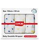 LuvLap 100% Cotton Muslin Baby Swaddle Set, 3pcs, Triangles Print, 0-18 Months, Multicolour