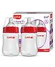 LuvLap Anti-Colic Wide Neck Natura Flo Baby Feeding Bottle, 150ml (Pack of 2), New Born/Infants/Toddler upto 3 years, BPA Free, Red