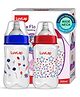 LuvLap Anti-Colic Wide Neck Natura Flo Baby Feeding Bottle, 250ml (Pack of 2), New Born/Infants/Toddler upto 3 years, Stars, BPA Free, Red