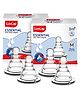 LuvLap Anti-Colic Essential Teat/Nipple for Slim Neck Bottle, 4pcs, Medium Flow, 3m+, BPA Free, Clear
