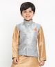 JBN Creation Sleeveless Brocade Waistcoat - Blue