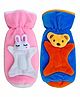 Brandonn Velvet Shearing Soft Bottle Cover With Motif Pink Blue Pack of 2 - Fits up to 250 ml