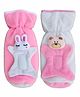 Brandonn Velvet Shearing Soft Bottle Cover With Motif Pink Pack of 2 - Fits up to 250 ml