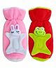 Brandonn Velvet Shearing Soft Bottle Cover With Motif Pink Red Pack of 2 - Fits up to 250 ml
