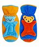 Brandonn Velvet Shearing Soft Bottle Cover With Motif Orange Blue Pack of 2 - Fits up to 250 ml