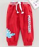 Babyhug Full Length Lounge Pant Dino Print - Red
