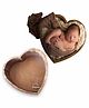 Babymoon Vintage Heart Photobooth Prop Basket - Brown