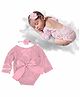 Babymoon Lace Romper with Hairband Photoshoot Props Costume - Pink