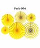Amfin Paper Fan Yellow - Pack of 6