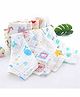 Elementary Premium 6 Layered Ultra Soft Muslin Cotton Wash Cloth - Pack of 4 (Colour & Print May Vary)