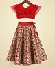 Piccolo Cap Sleeves Choli Floral Design Lehenga - Red