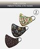 Tossido 100% Premium Cotton Floral 3 Ply Masks Navy Blue - Pack of 3