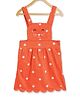 Cherry Crumble By Nitt Hyman Flower Embroidered Sleeveless Dress - Orange