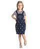 Cherry Crumble By Nitt Hyman Flower Embroidered Sleeveless Dress - Navy Blue