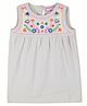 Cherry Crumble By Nitt Hyman Sleeveless Flower Embroidery Work Top - Grey
