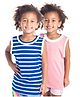 Cherry Crumble By Nitt Hyman Pack of 2 Striped Sleeveless T-Shirt - Blue & Pink