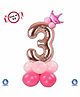 Shopperskart Third Birthday Balloon Decoration Kit Rose Gold - Pack of 14
