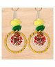 Passion Petals Diwali Wall Hanging of Shubh Labh Yellow Green - Pack of 2