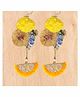 Passion Petals Diwali Wall Hanging of Shubh Labh Yellow - Pack of 2