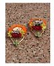 Passion Petals Decorative Tea Light Candles with Pom Pom & Ganesh Design Orange - Set of 2