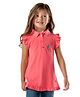 Cherry Crumble By Nitt Hyman Cap Sleeves Bird Embroidery Detailing Tee - Pink