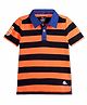 Cherry Crumble By Nitt Hyman Half Sleeves Striped Polo Tee - Orange & Black