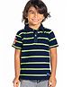 Cherry Crumble By Nitt Hyman Half Sleeves Striped Polo Tee - Green & Black